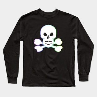 White Skull And Crossbones Long Sleeve T-Shirt